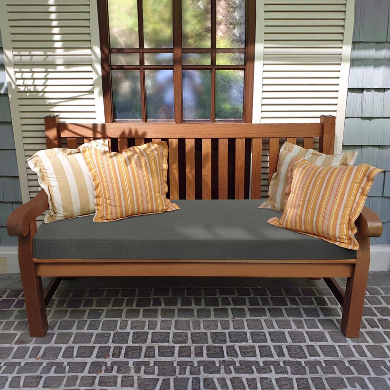 Favoyard Outdoor Bench Cushion 36 x 14 Inch Rainproof Patio Furniture Cushions 3-Year Color Fastness Garden Settee porch Pads with Ties, Dark Gray - Image 3